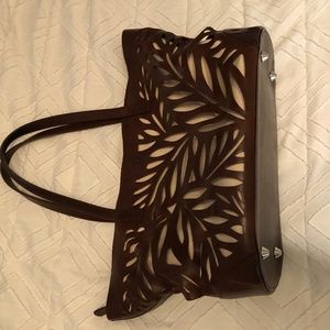Tommy Bahama laser cut leather purse
